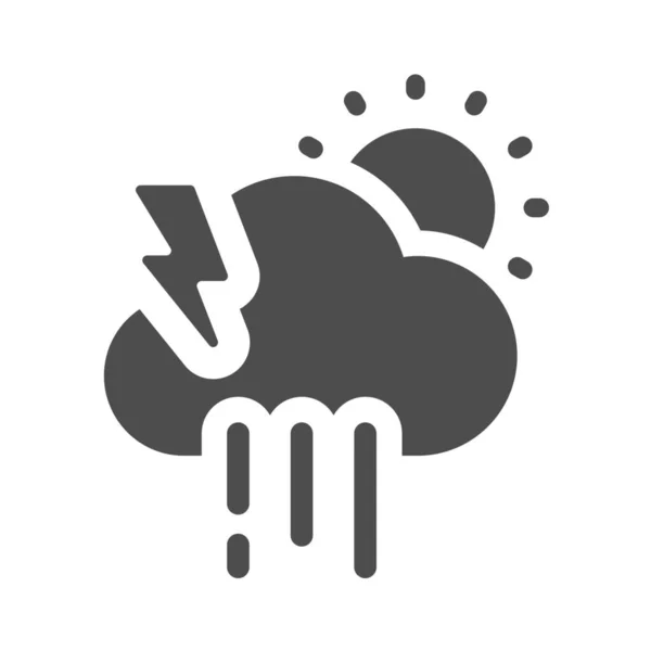 Climate Cloud Forecasting Icon Solid Style — Stock Vector