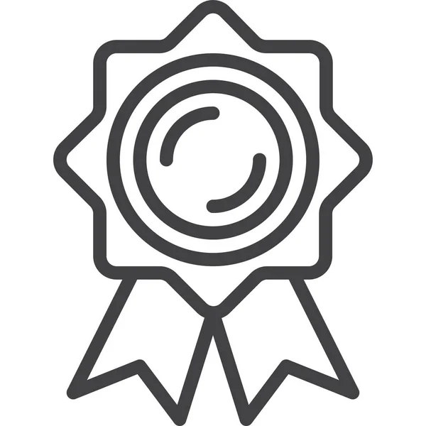 Значок Якості Медалі Сертифіката Стилі Контур — стоковий вектор