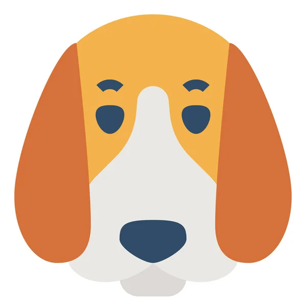 Animal Avatar Beagle Ikone Flachen Stil — Stockvektor