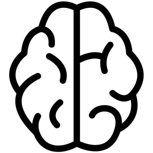 Hjärna Kunskap Sinne Ikon Kontur Stil — Stock vektor