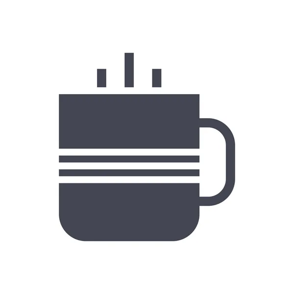 Drank Ontbijt Koffie Icoon Solid Stijl — Stockvector