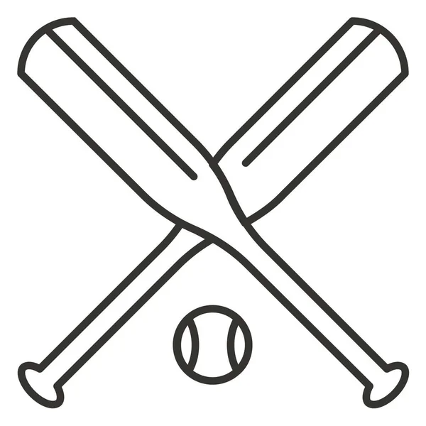 Baseballspiel Ikone Outline Stil — Stockvektor