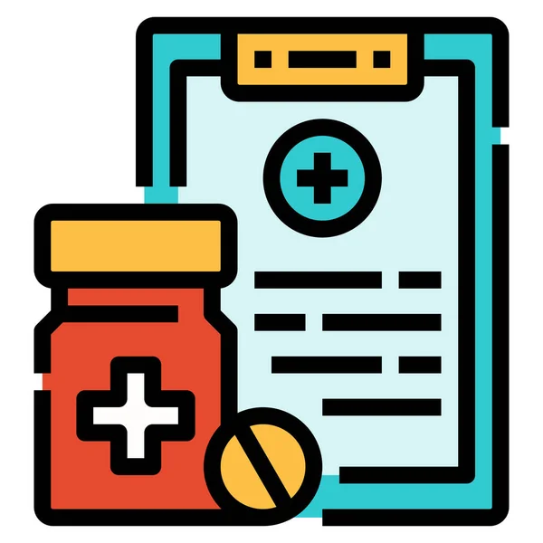 Datos Medicamentos Icono Medicación — Vector de stock