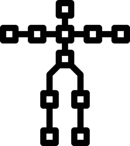 Körper Robotik Sensor Symbol Outline Stil — Stockvektor