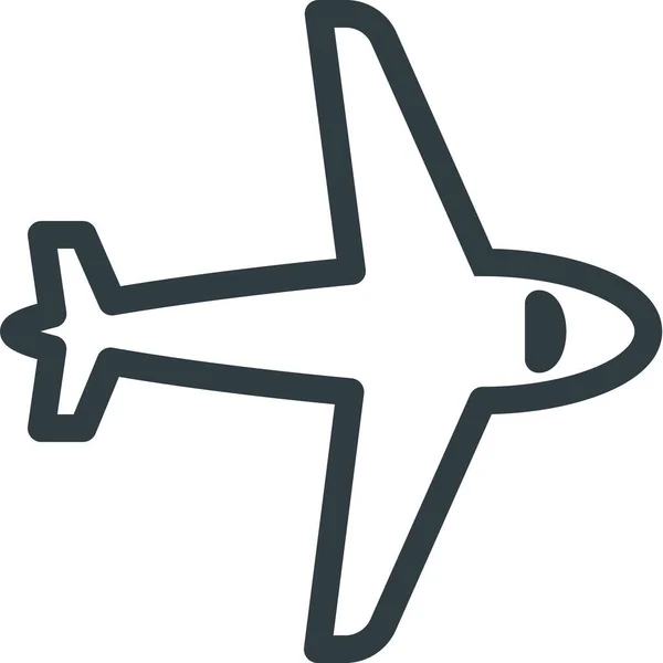 Піктограма Польотного Літака Стилі Контур — стоковий вектор