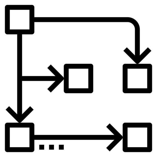 Diagrammfluss Planungs Symbol Outline Stil — Stockvektor