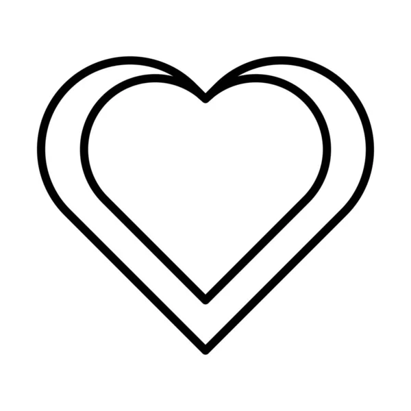 Сердце Икона Любви Стиле Очертания — стоковый вектор