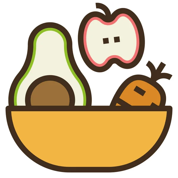 Apple Avocado Carrot Icon — Stock Vector