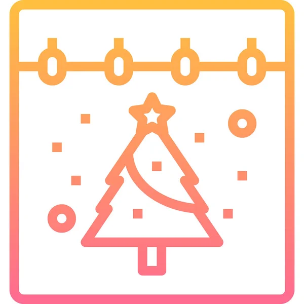 Kalendář Ikona Data Vánoc Hladkém Stylu — Stockový vektor