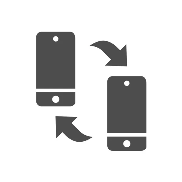 Иконка Мобильного Устройства Твердом Стиле — стоковый вектор