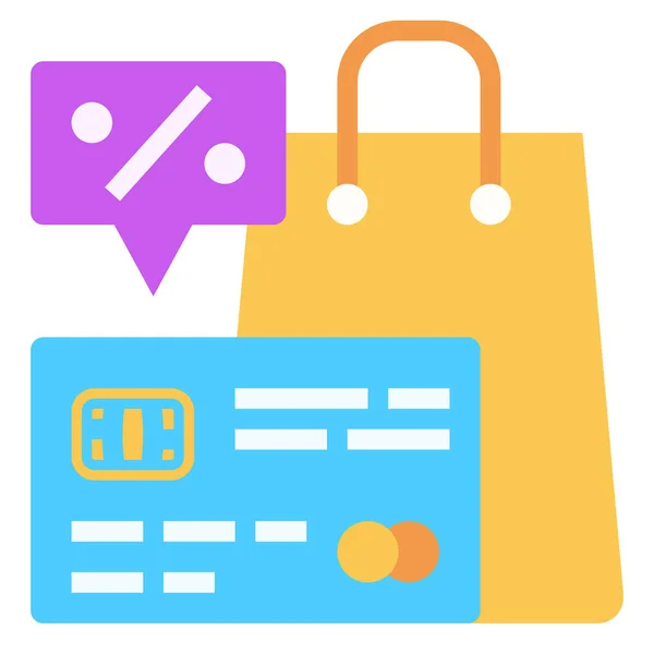 Ikona Oferty Rabatowej Online Kategorii Zakupy Commerce — Wektor stockowy