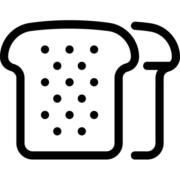 Icône Pain Boulangerie Cuit Dans Style Contour — Image vectorielle