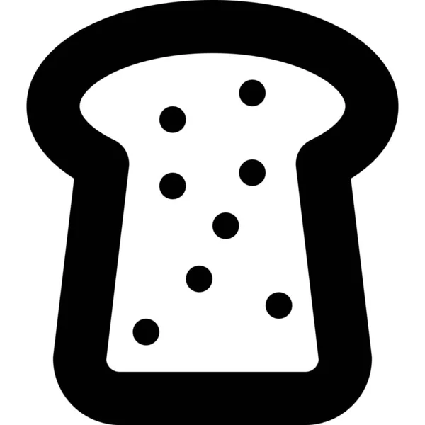 Bakkerij Brood Voedsel Pictogram Omtrek Stijl — Stockvector