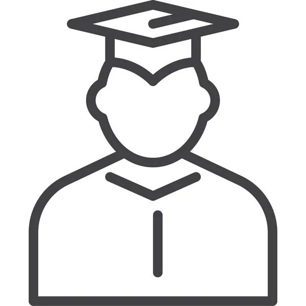 Tapa Graduación Manto Icono — Vector de stock