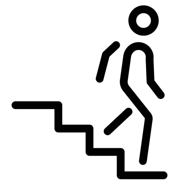 Treppe Hinunter Richtung Symbol Outline Stil — Stockvektor