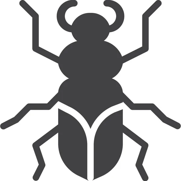 Ikona Brouka Brouka Hmyzu Pevném Stylu — Stockový vektor