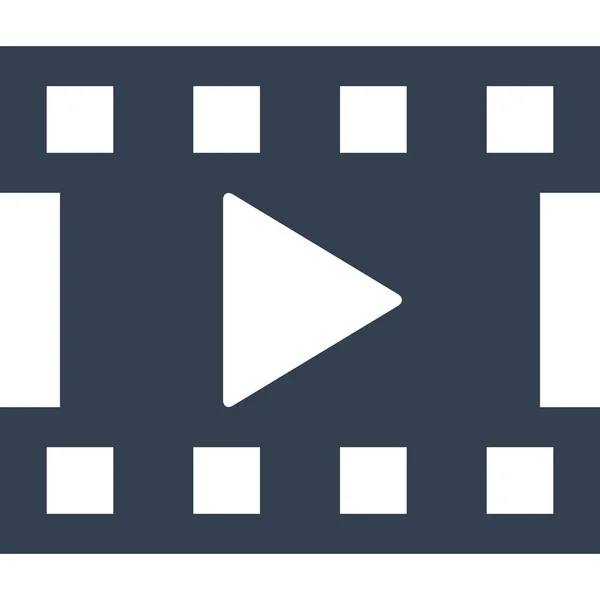 Reproducir Icono Película Entretenimiento Estilo Sólido — Vector de stock
