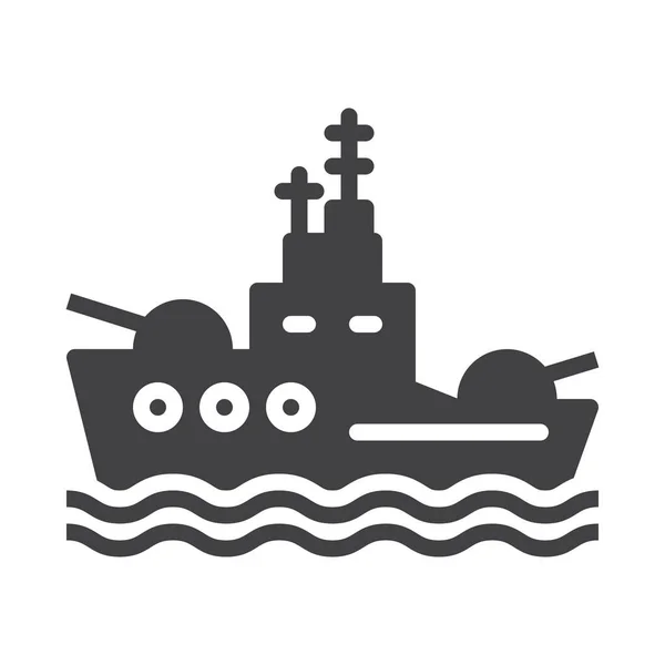 Battleship Boat Destroyer Icon Military War Category — Stock Vector