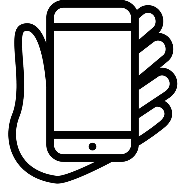 Iphone Значок Мобільного Телефону Стилі Контур — стоковий вектор