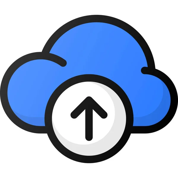 Nahrát Ikonu Cloudové Sítě — Stockový vektor