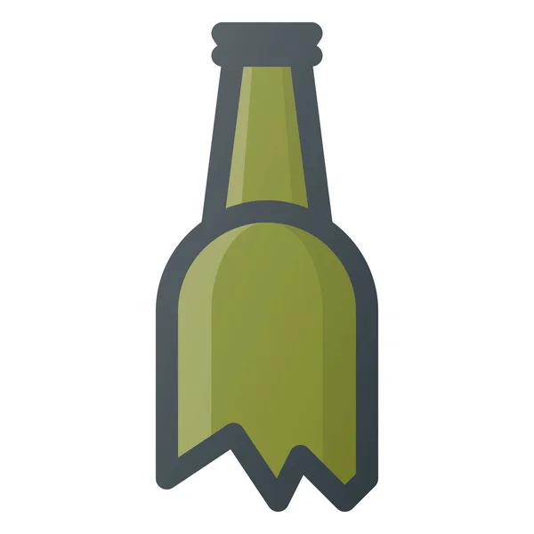 Fles Verpletterd Fragilebroken Pictogram Gevulde Omtrek Stijl — Stockvector