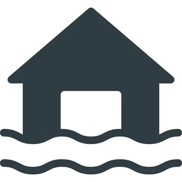 Catastrophe Catastrophe Inondation Icône Style Solide — Image vectorielle