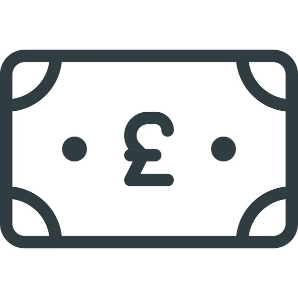 Factura Icono Dinero Efectivo Estilo Esquema — Vector de stock