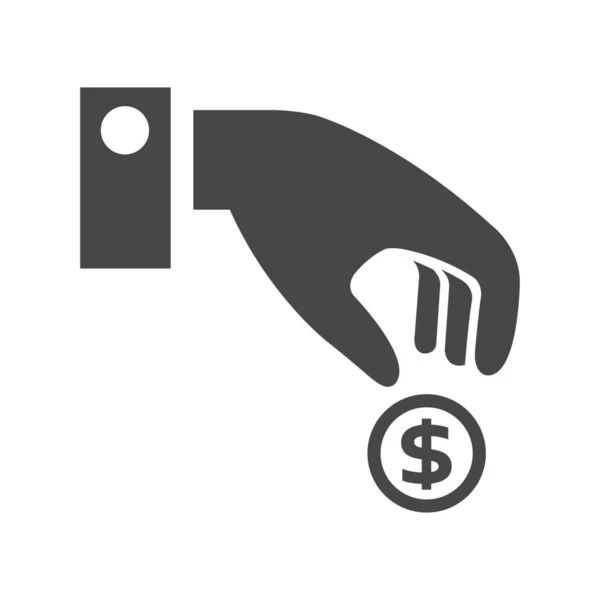 Cash Commerce Doneren Pictogram Solid Stijl — Stockvector