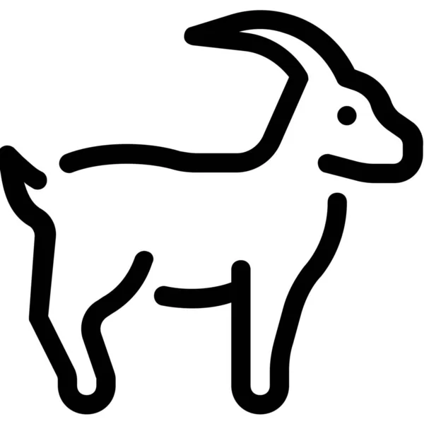 Zemědělství Zvíře Domestikované Ikované Ikony Stylu Osnovy — Stockový vektor