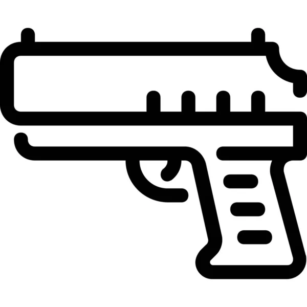 Pistola Pistola Guerra Icono Estilo Esquema — Vector de stock