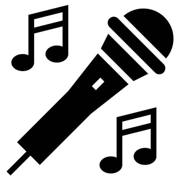Ícone Microfone Karaoke Estilo Sólido — Vetor de Stock