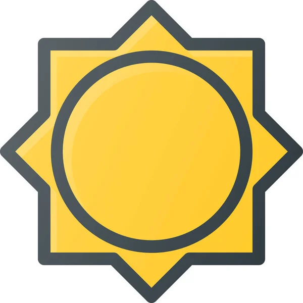 Day Forcast Sun Icon Kitöltött Vázlat Stílus — Stock Vector