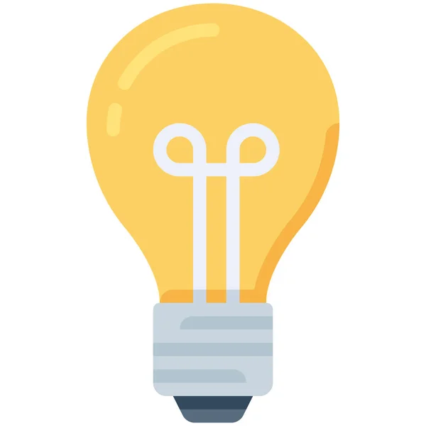 Bulb Idea Light Icon Flat Style — Stock Vector