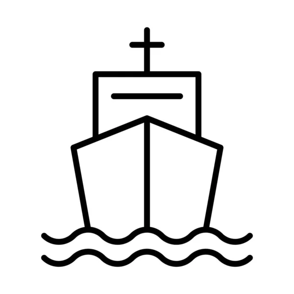 Bateau Croisière Icône Mer Dans Style Outline — Image vectorielle