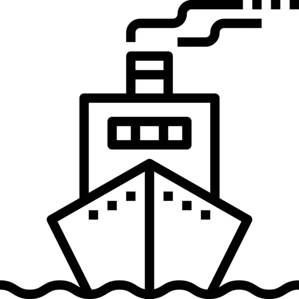 Icône Navire Logistique Croisière Dans Style Outline — Image vectorielle
