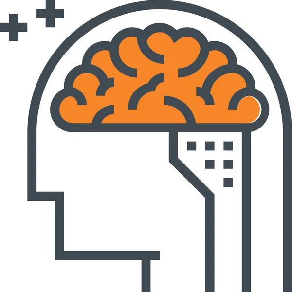 Brain Intelligent Icon Ausgefüllten Umrissstil — Stockvektor