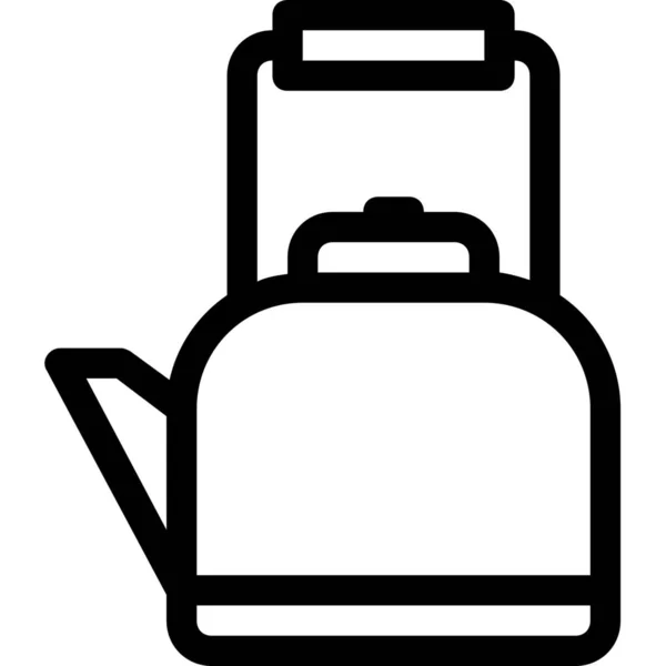 Gekookt Drankje Ketel Pictogram Outline Stijl — Stockvector