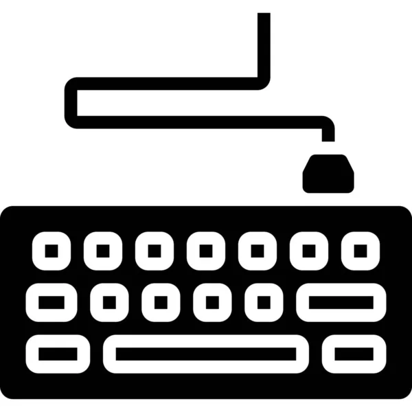 Icona Della Tastiera Digitale Del Computer Stile Solid — Vettoriale Stock