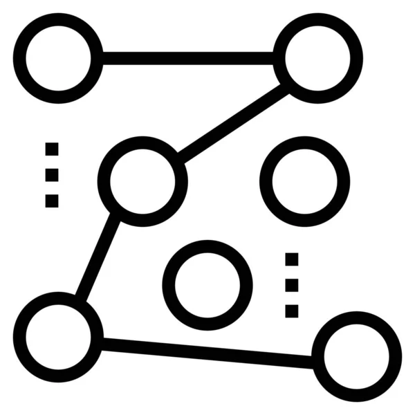 Icona Del Percorso Del Nodo Grafico Stile Outline — Vettoriale Stock