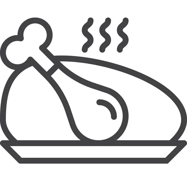 Kurczak Gotowane Ikona Grilla Kategorii Żywności Napojów — Wektor stockowy