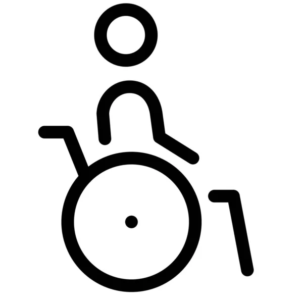 Handicapped Chair Invalid Icon Outline Style — Stock Vector