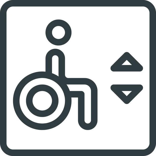 Accessible Elevator Find Icon Outline Style — Stock Vector