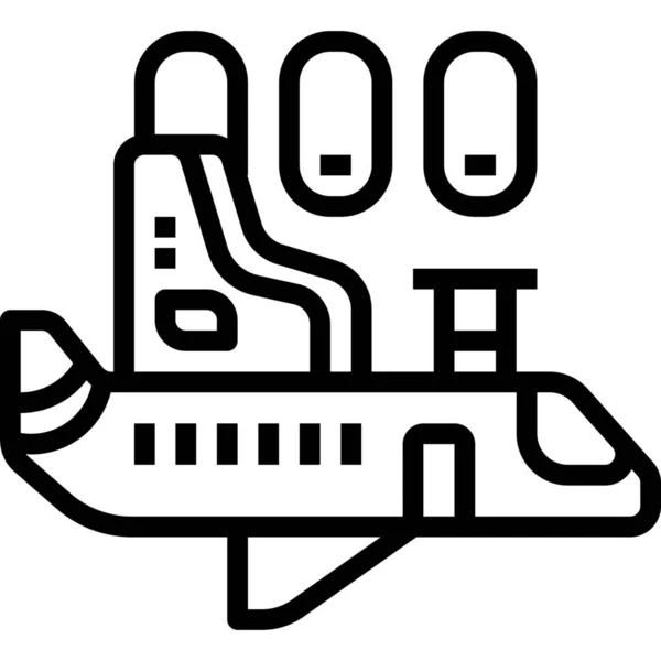 Exkluzivní Ikona Třídy Letadla Stylu Osnovy — Stockový vektor
