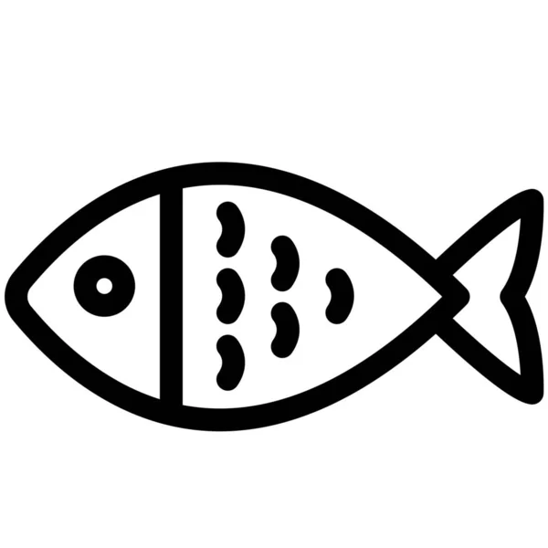 Fisk Hav Djur Ikon Kontur Stil — Stock vektor