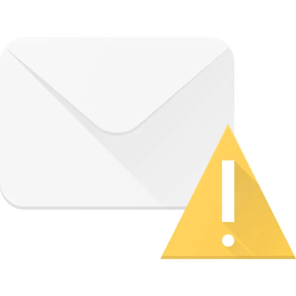 Attention Email Enveloppe Icône Dans Style Plat — Image vectorielle