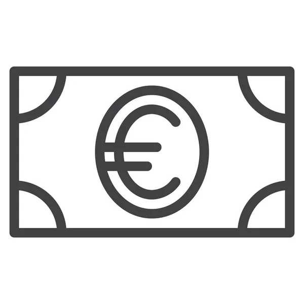 Billete Efectivo Euro Icono Estilo Esquema — Vector de stock