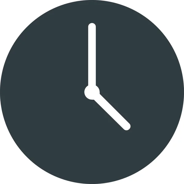 钟表计时器时间图标为固态风格 — 图库矢量图片
