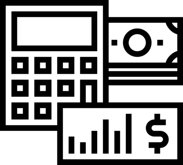 Icona Del Business Delle Banconote Sul Conto Stile Outline — Vettoriale Stock