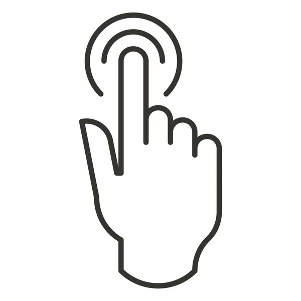 Klicken Sie Auf Geste Hand Symbol Outline Stil — Stockvektor