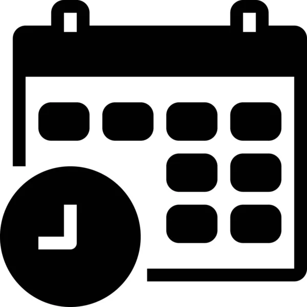 Calendario Affari Icona Della Data Stile Solido — Vettoriale Stock
